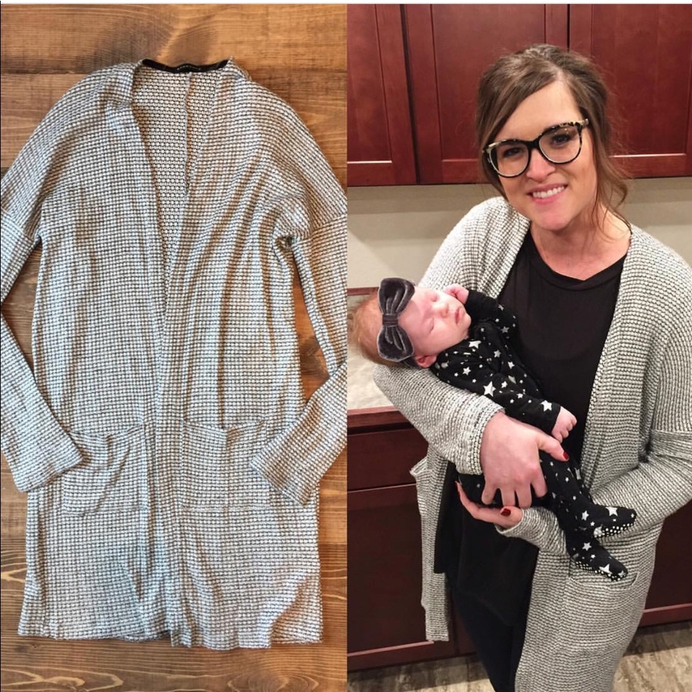 Heathered gray cardigan